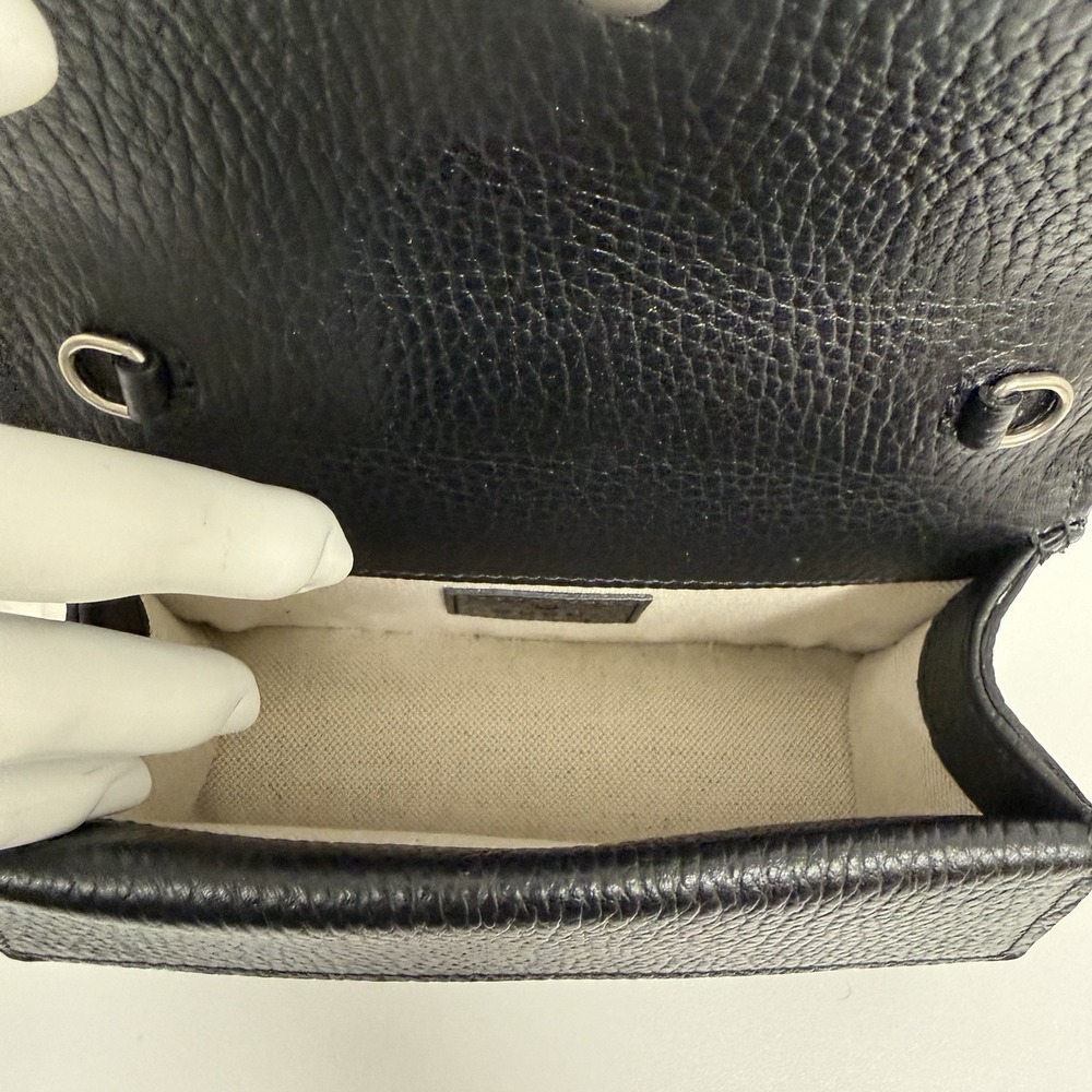 Gucci Leather Dionysus Mini Bag Black Crysals NEW Top Handle Chain Box Dust Bag - Picture 12 of 16